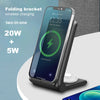 2 In 1 25W Wireless Charger Fold Stand Pad Fast Charging for iPhone 15 14 13 12 11 8 Airpods 3 Pro Samsung S23 S22 Qucik Charge