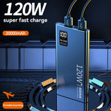 30000mah Power Bank 120W Super Fast Charging Portable Battery Charger Powerbank 100% Sufficient Capacity For Iphone 14 Huawei