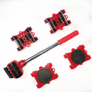 5 Pcs Set Dropshipping Furniture Mover Set Furniture Mover Tool Transport Lifter Heavy Stuffs Moving Wheel Roller Bar Hand Tools