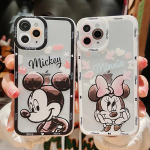 Cartoon Art Painting Mickey Mouse Phone Case For iPhone 14 13 12 11 Pro Max Mini X XS XR 7 8 Plus Transparent Soft Clear Cover
