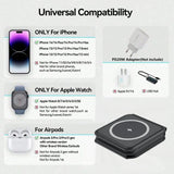 100W 3 in 1 Magnetic Portable Wireless Charger Pad for iPhone 15 14 13 12 Pro Max Apple Watch AirPods Fast Charging Dock Station