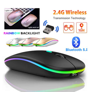 Bluetooth, Wireless Hand Orientation Right, Rechargeable, Backlight, Rollers, electronic Interface, USB Wireless, Rechargeable Bluetooth Wireless Mouse, Gaming Mouse. 