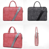 Waterproof Leather Laptop Case with Shoulder Strap