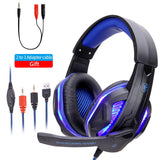 Cool LED Wired Headphones With Microphone Gaming Headphone For PC Headset Gamer Stereo Gaming Earphone For Computer/PS4/Phone