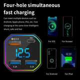 Olaf 4 in 1 USB Car Charger 4 Ports Type C Fast Charging Phone Adapter in Car 66W Digital Display Car Phone Charger For iPhone.