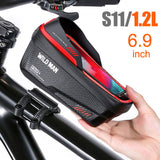 WILD MAN New Rainproof Bike Bag Bicycle Front Cell Phone holder with Touchscreen Top Tube Cycling Reflective MTB Accessories