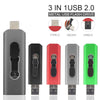 USB Flash Drive 3-in-1 USB 2.0 & Type-c & Micro USB 256GB